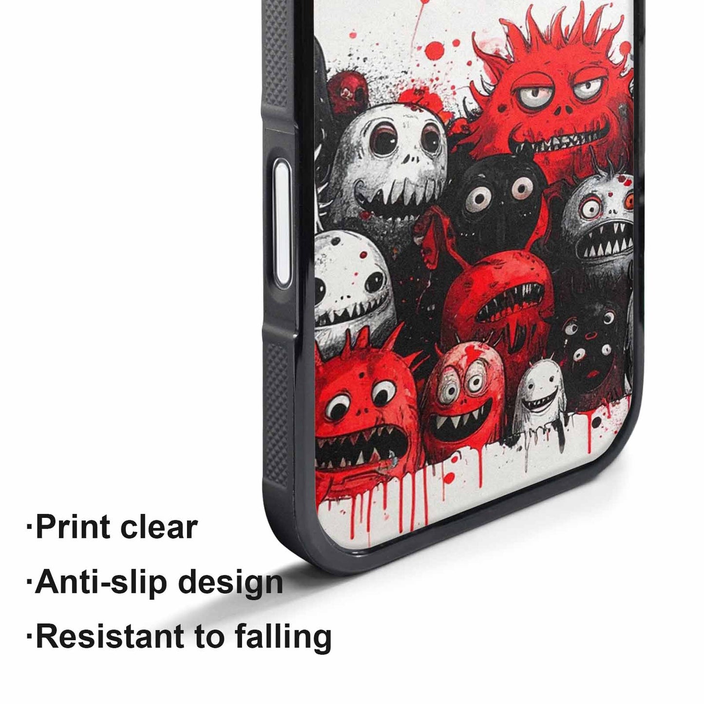 iPhone 17 Pro Max Case — Black &amp; Red Ink Cartoon Cute, Custom Made Phone Cover