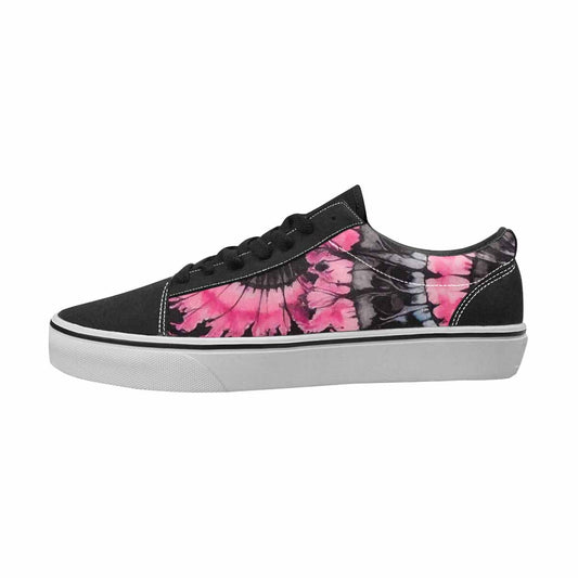 MEN'S Tie Dye Black & Pink Ink Canvas Custom Design Kaleidoscope Handmade Custom Shoes