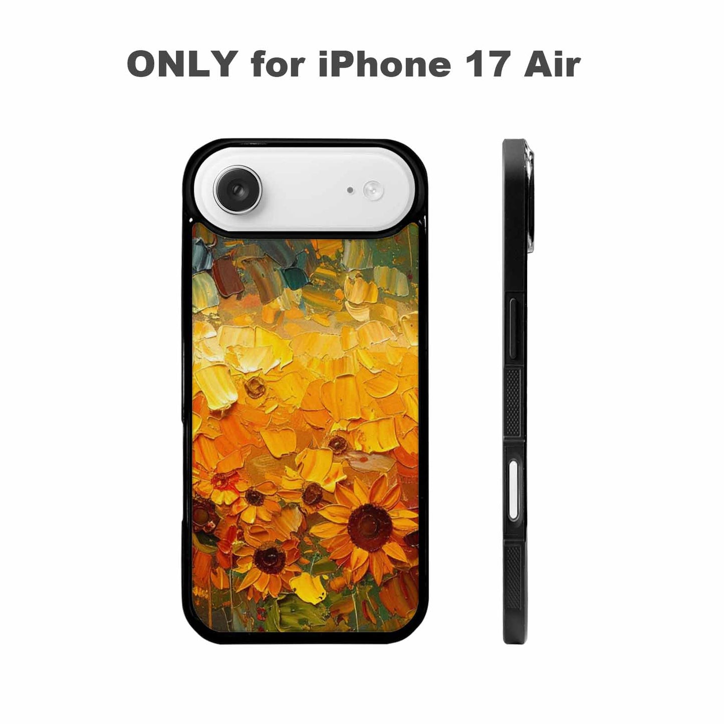 iPhone 17 Air Case — Impressionist Sunflower Brushstroke Pattern Hundreds Floral, Unique Phone Case Design