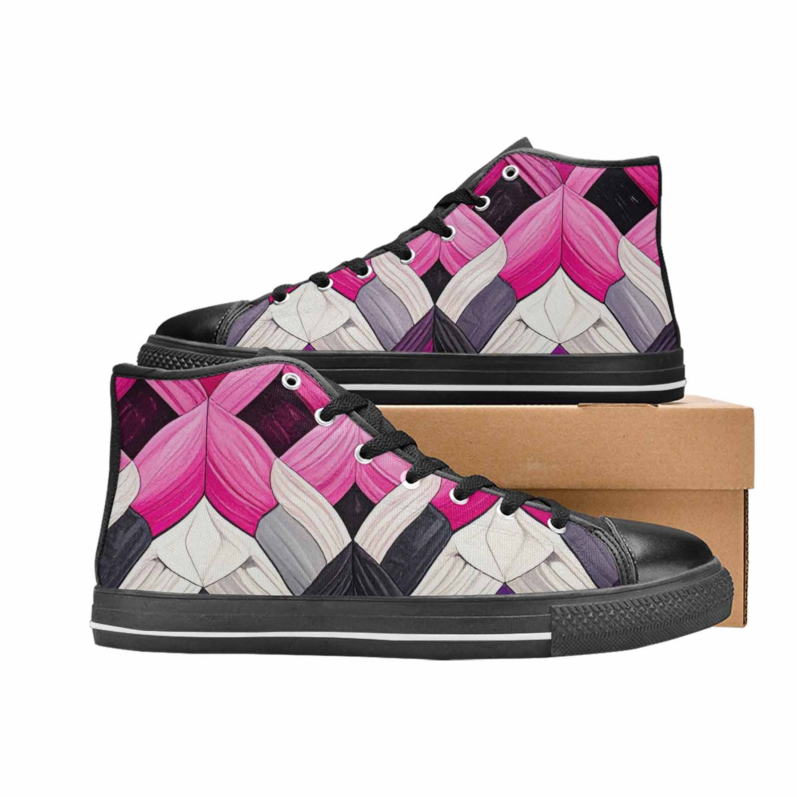 MEN'S Genderfluid Flag Color High Top Canvas Cottagecore Custom Sneakers