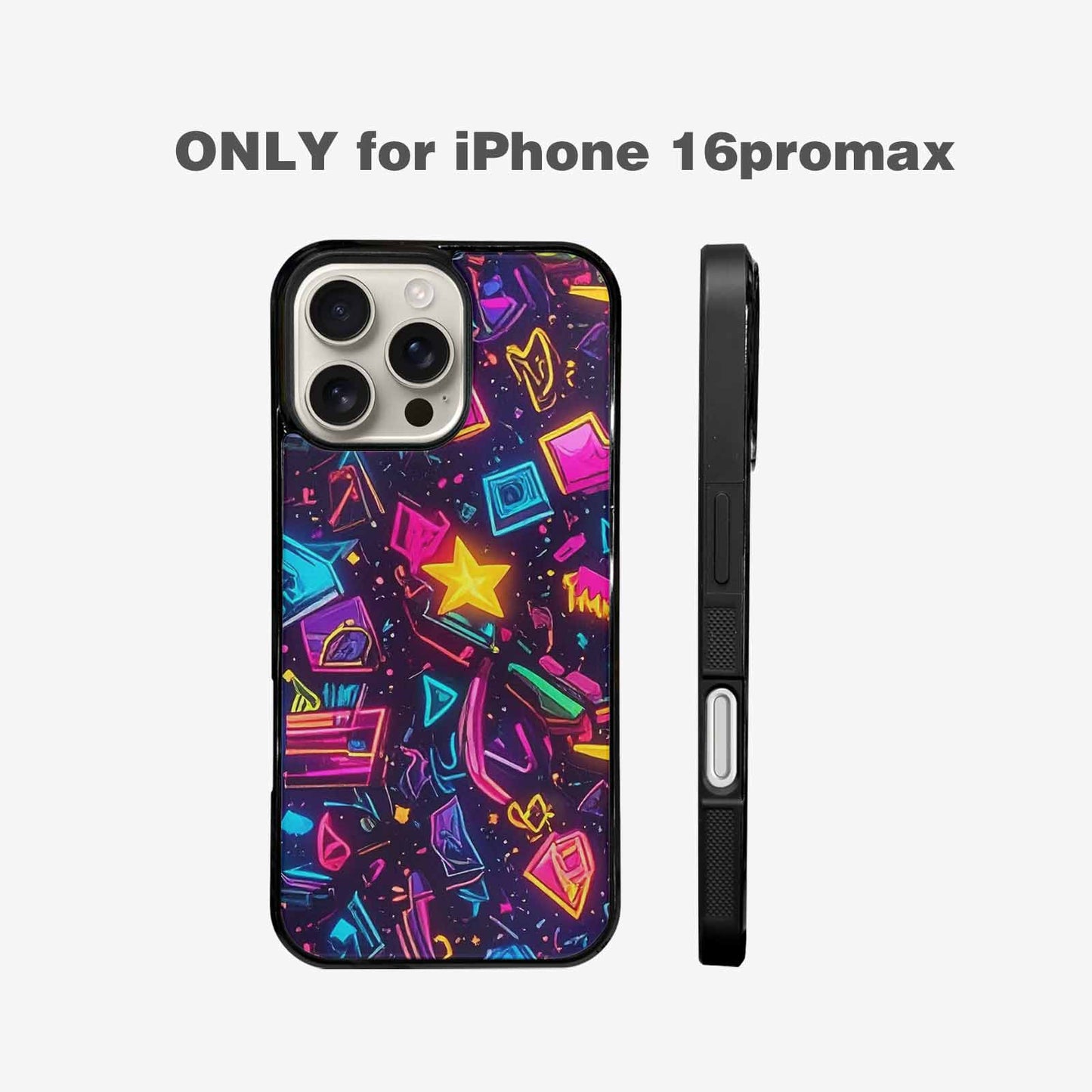 iPhone 16 Pro Max Case — 80s Retro Motif 80s Retro Motifs, Custom Made Phone Cover