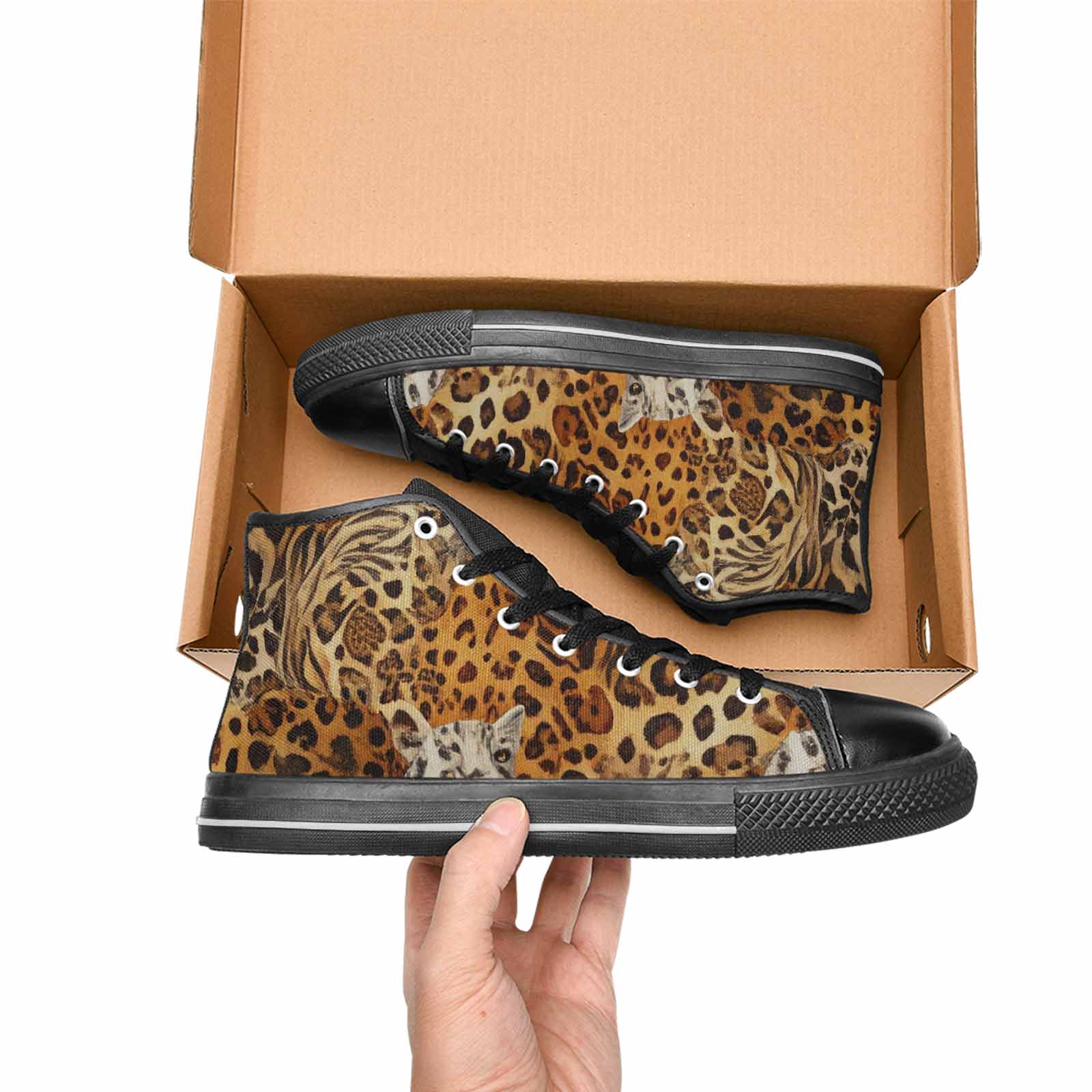 WOMEN'S Animal Print High Top Canvas Aesthetic Shoes