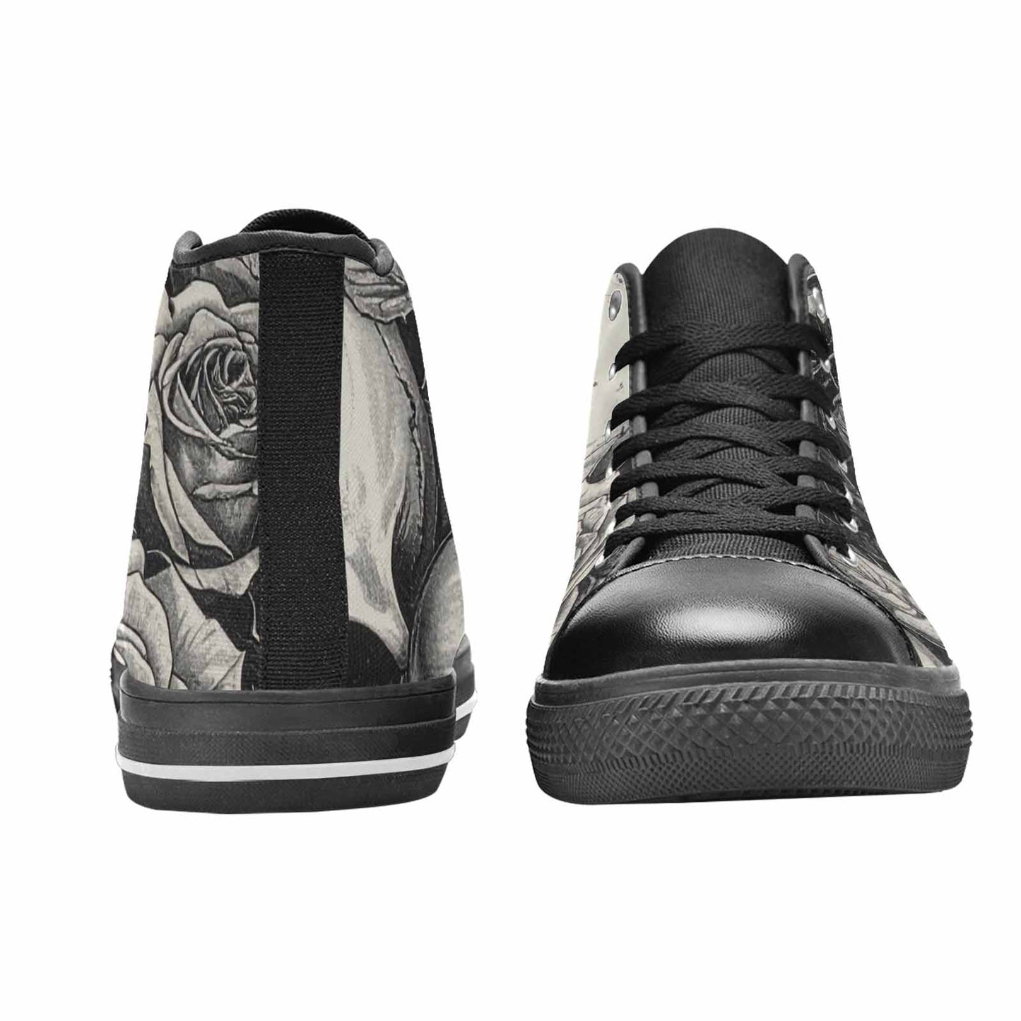 MEN'S Skulls Roses Pen Ink High Top Canvas Dreamcore Sneakers
