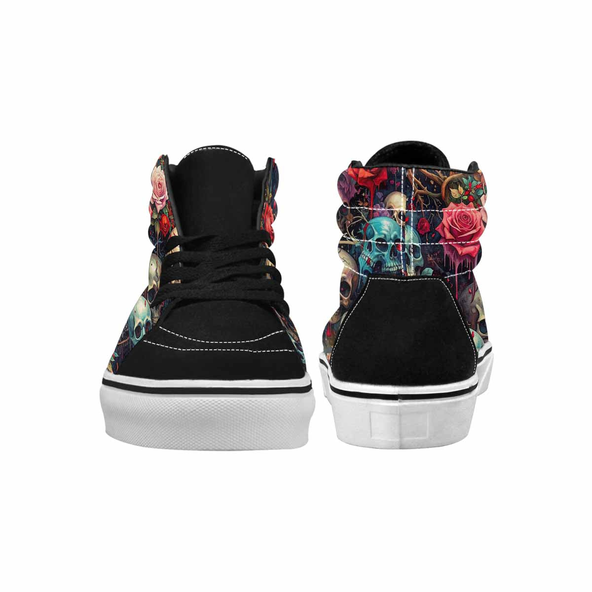 MEN'S Skulls Roses Melting Skulls High Top Canvas Kaleidoscope Sneakers