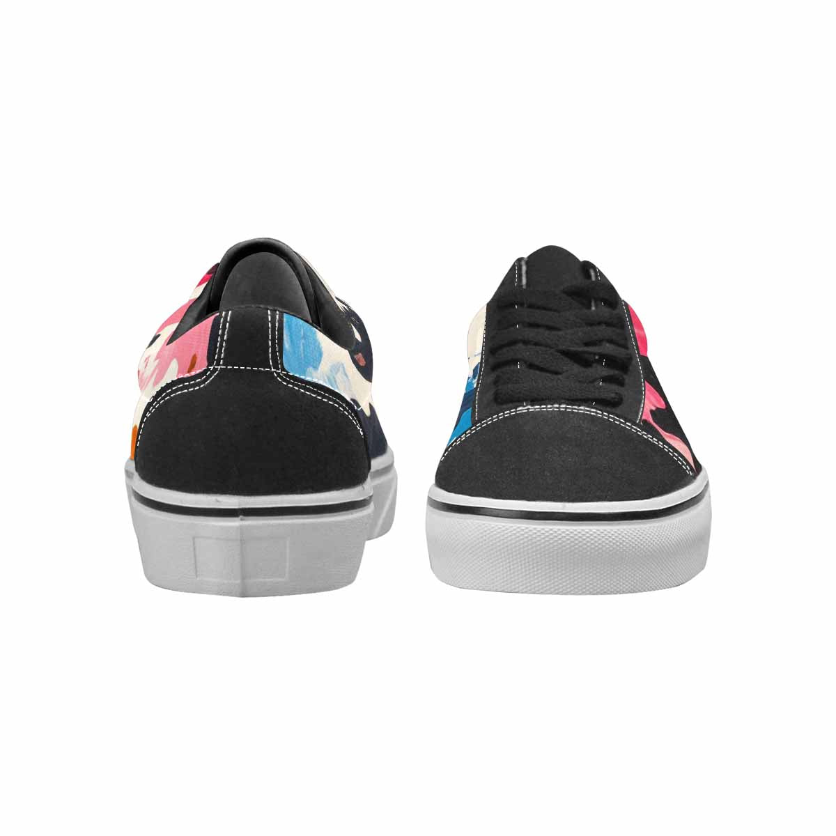 WOMEN'S Cow Animal Print Canvas Lace-Up Neon Fantasy Shoes