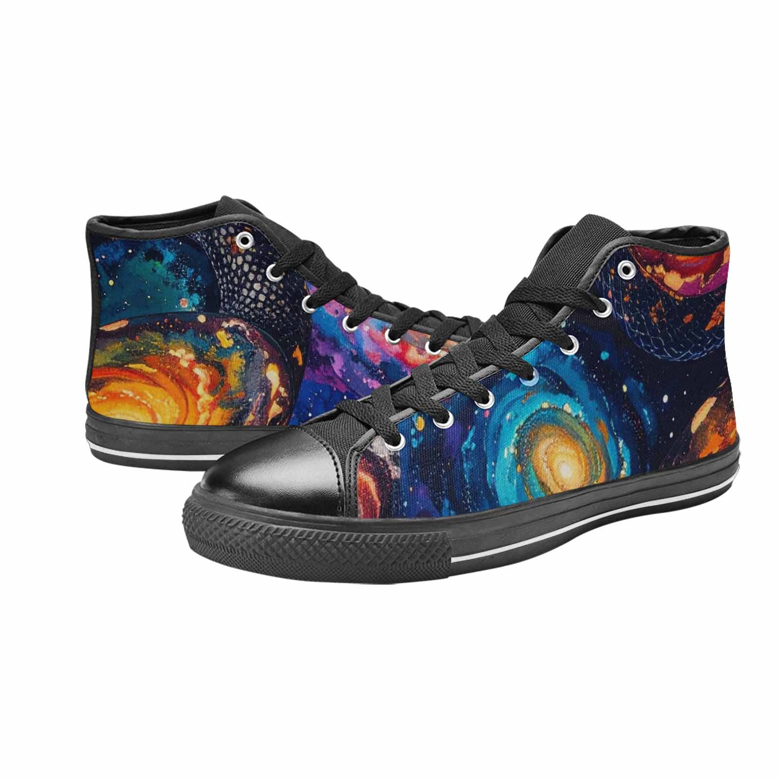 WOMEN'S Galaxy Snake Print High Top Canvas Dreamcore Shoes