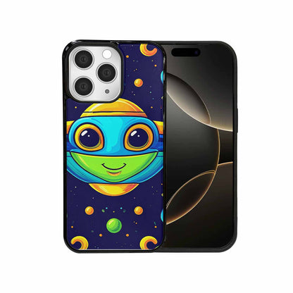 iPhone 15 Pro Max Case — Alien Ufo Cartoon Art Pattern, Personalized Phone Case