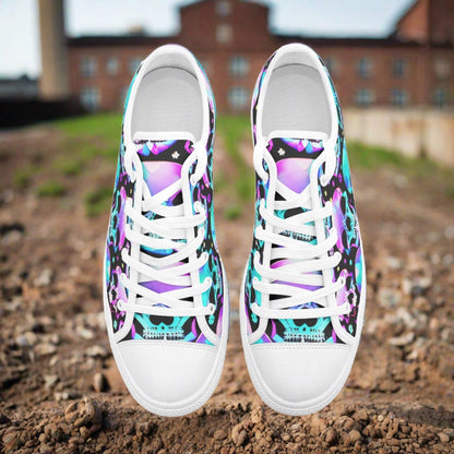 Peacock Navy Indigo Wearable Bold Art - Freaky Shoes | Custom Art Sneakers