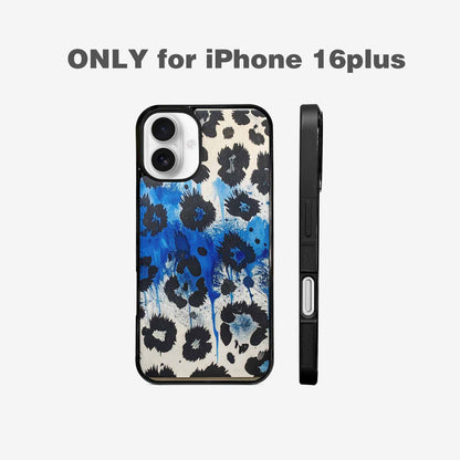 iPhone 16 Plus Case — Animal Print Black Blue Ink Animal, Custom Art Phone Cover