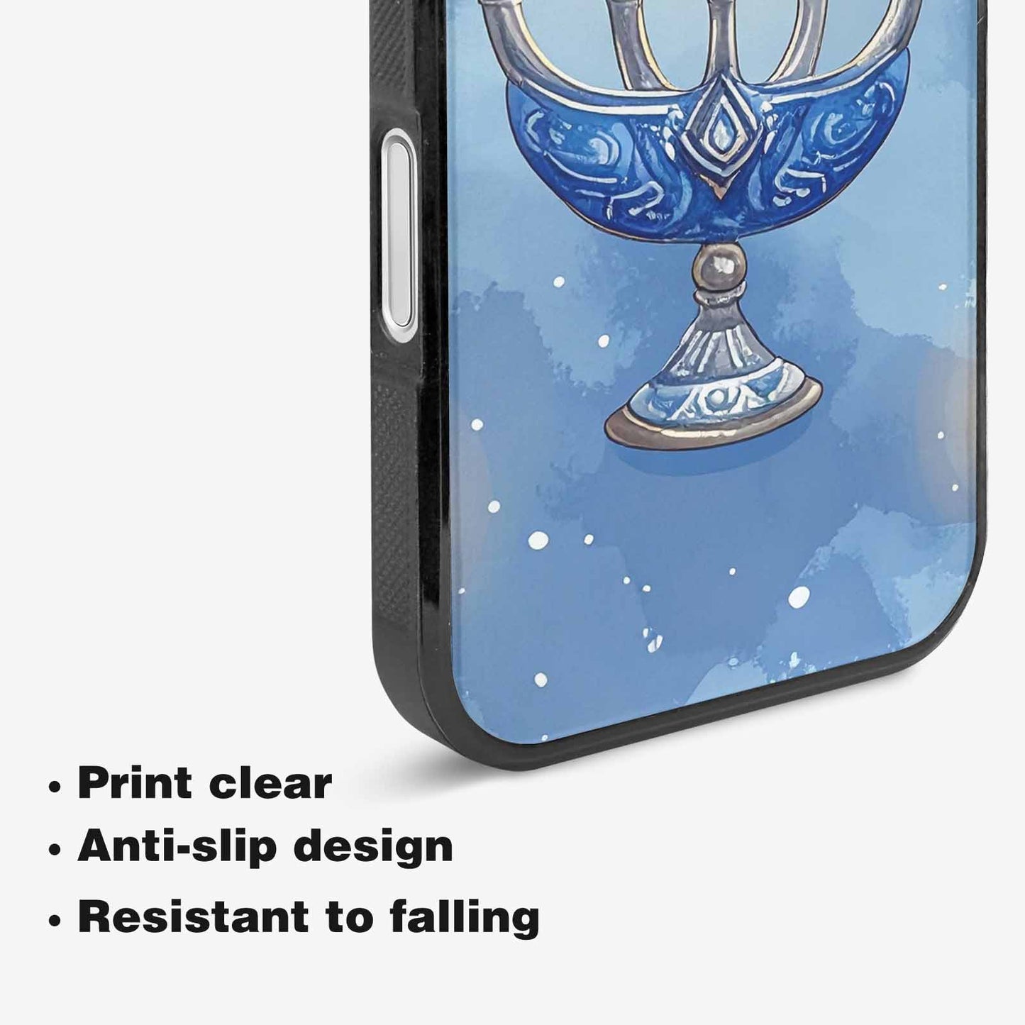 iPhone 16 Case — Hanukkah Menorah Pattern Seamless Repeat Jewish, Personalized Phone Case