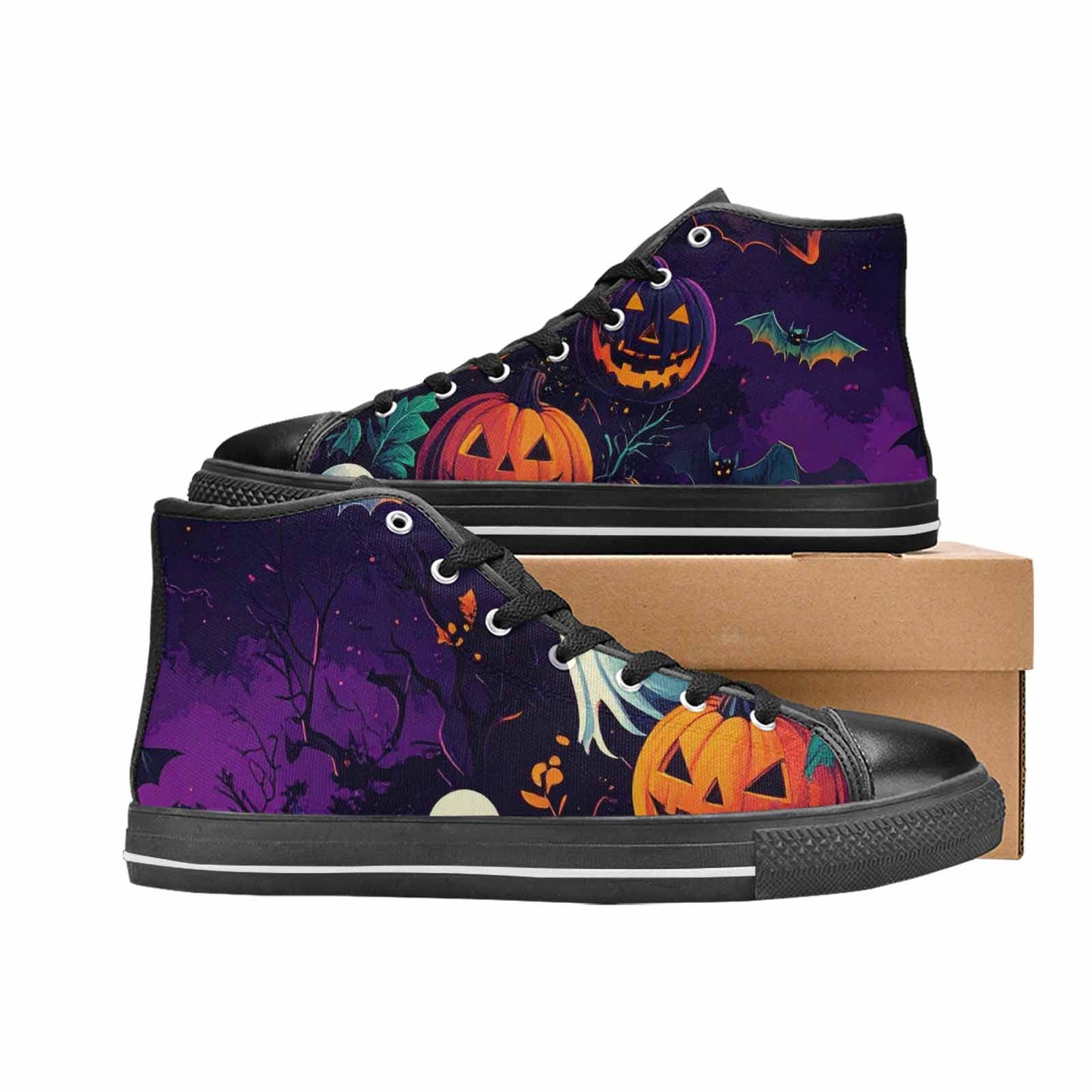 WOMEN'S Halloween Print High Top Canvas Dark Academia Shoes