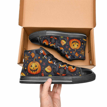 MEN'S Halloween High Top Canvas Neon Fantasy Custom Sneakers