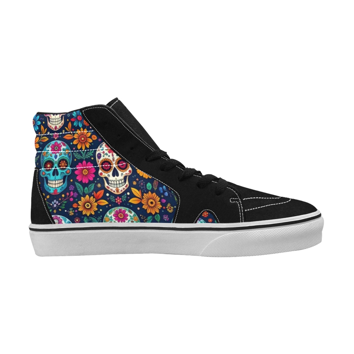 MEN'S Rainbow Sugar Skull Weave High Top Skateboarding Dreamcore Shoes