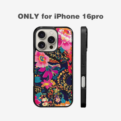iPhone 16 Pro Case — Snakes Print Floral Seamless Pattern Vibrant, Custom Made Phone Cover