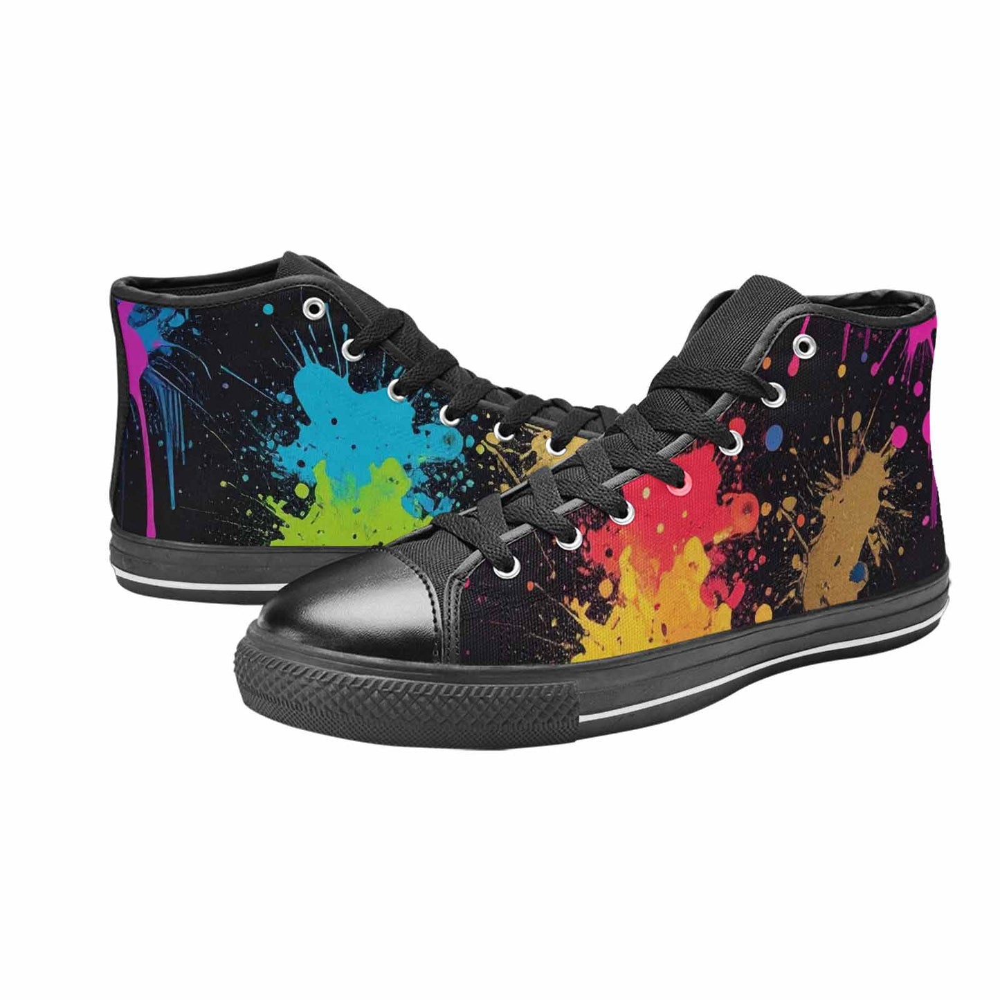 MEN'S Paint Splatter High Top Canvas Dreamcore Custom Shoes