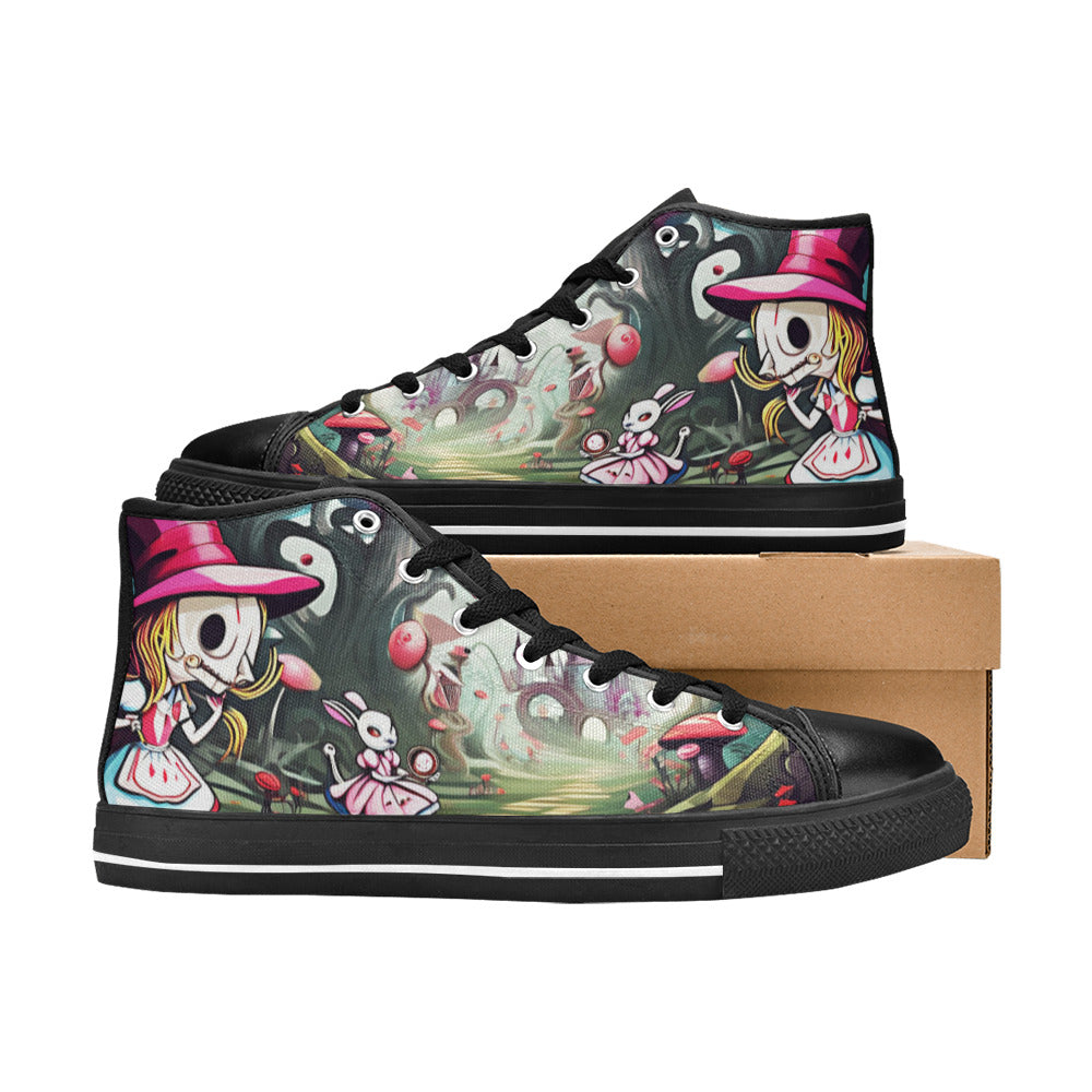 MEN'S Evil Wonderland World Men’S High Top Canvas Vibrant Chaos Custom Sneakers
