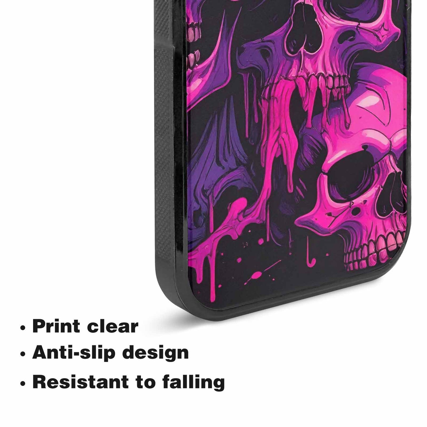 iPhone 15 Plus Case — Pink Purple Skeletons Neon Drip Melting, Custom Art Phone Cover