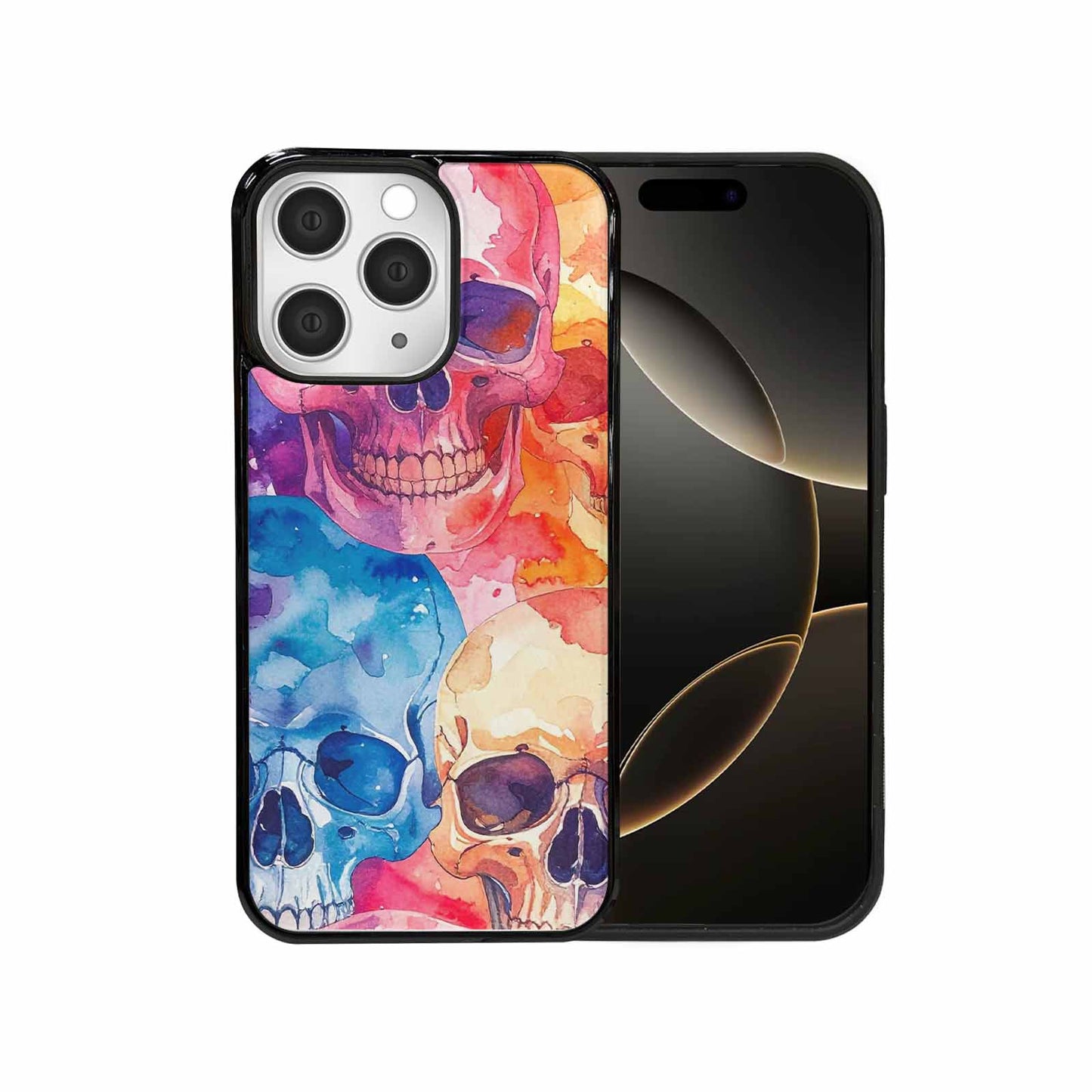 iPhone 15 Pro Max Case — Kulls Watercolor Skulls Small Skull Pattern, Custom Art Phone Cover