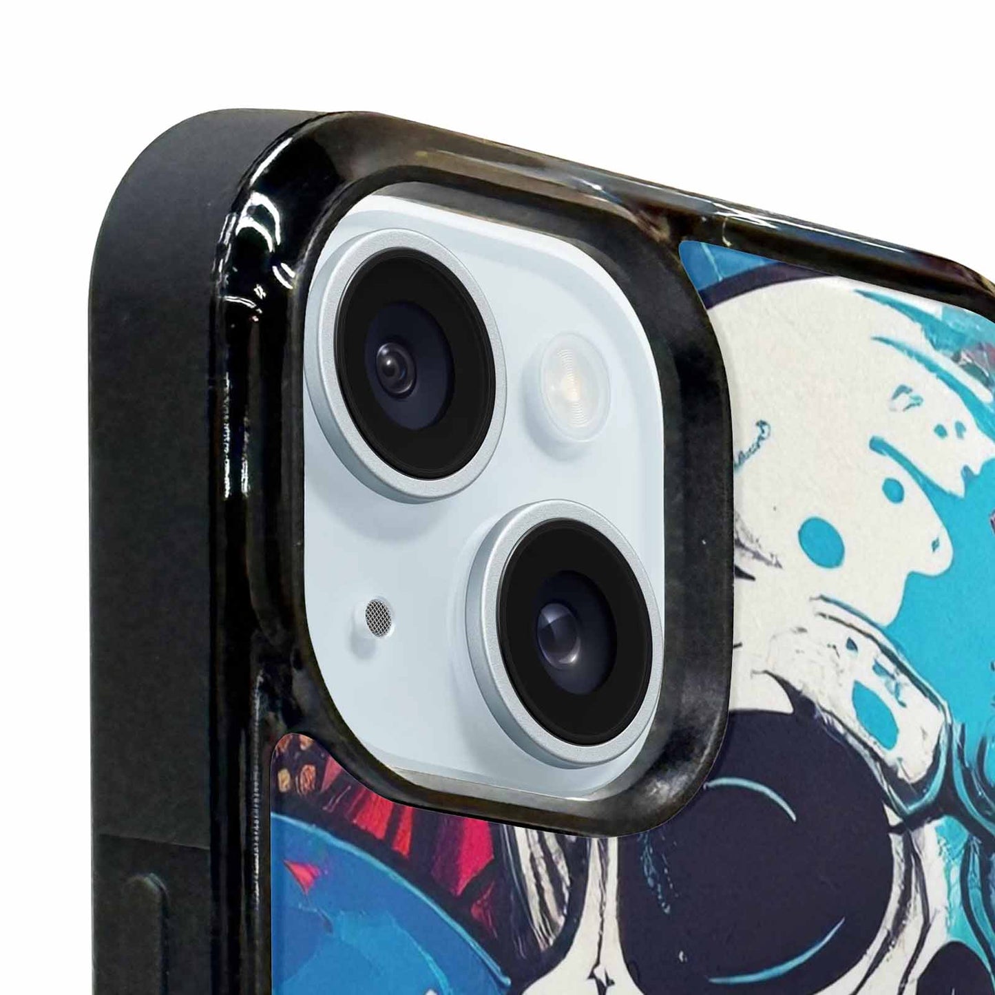 iPhone 15 Plus Case — Graffiti Skull Art Seamless Pattern Vibrant, Personalized Phone Case