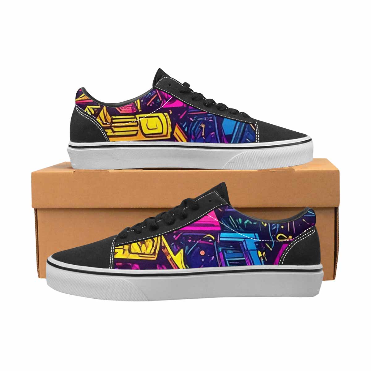 WOMEN'S 80s Retro Motif Lace-Up Canvas Aesthetic Custom Shoes