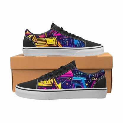 WOMEN'S 80s Retro Motif Lace-Up Canvas Aesthetic Custom Shoes