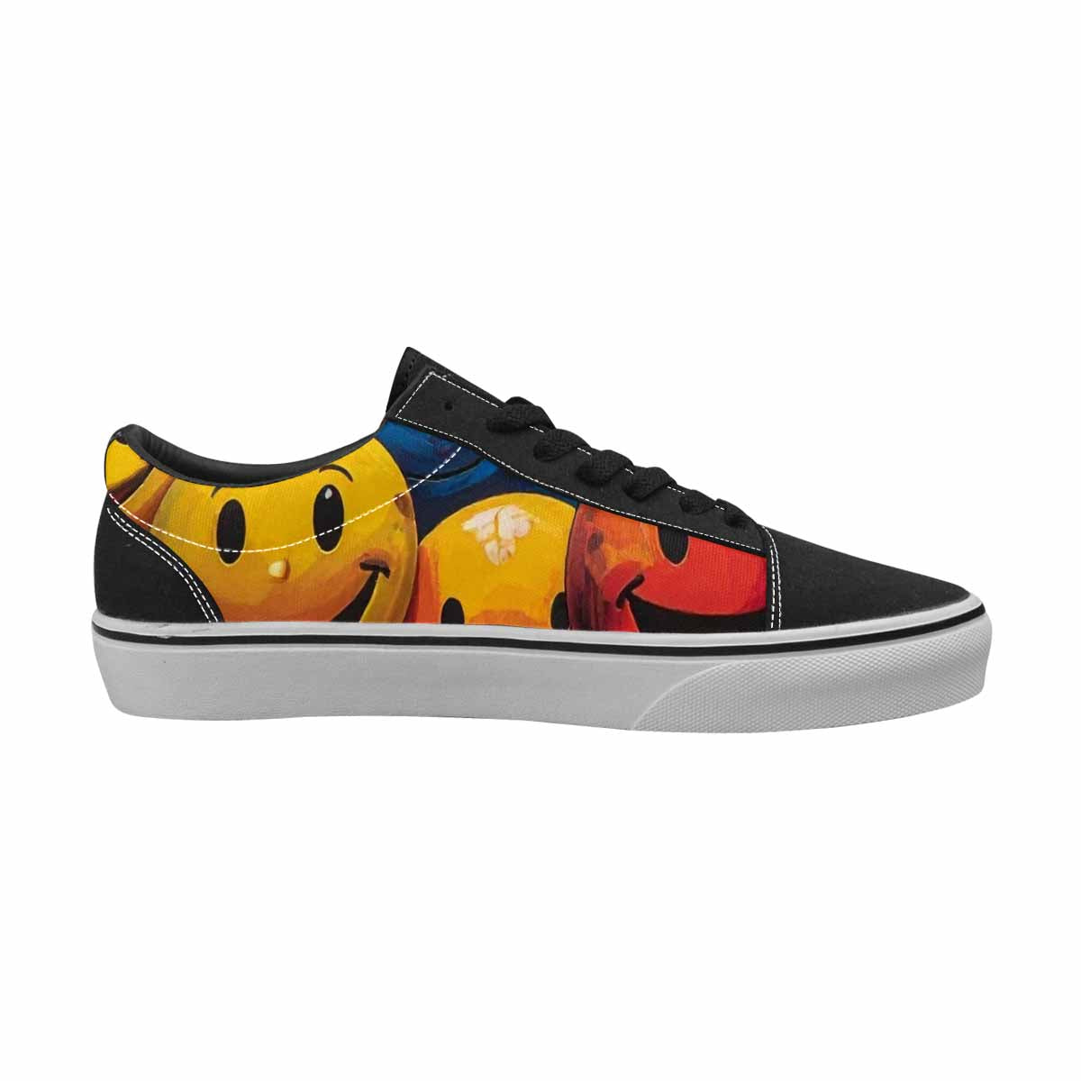 WOMEN'S Smiley Faces Lace-Up Canvas Aesthetic Custom Shoes