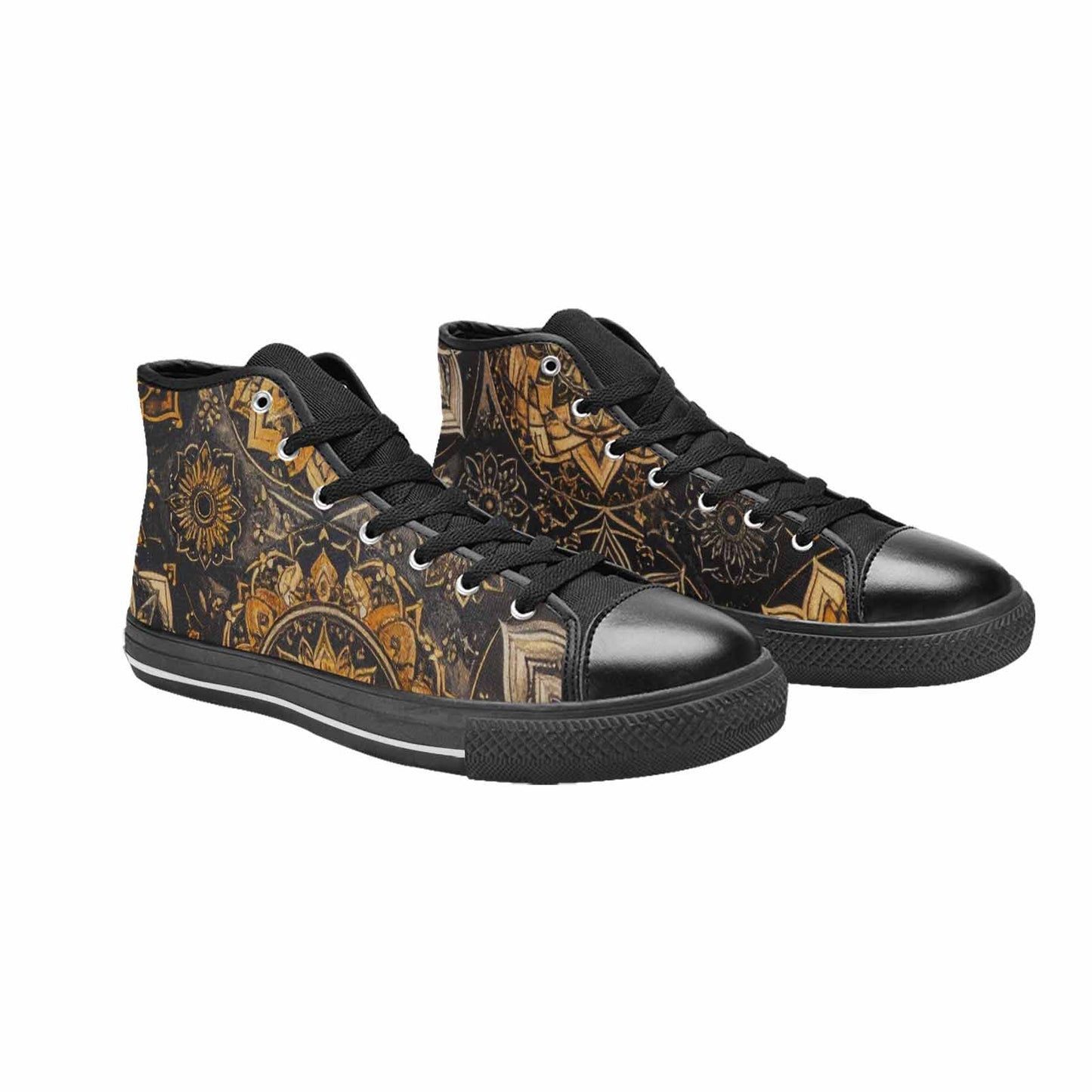 MEN'S Mandala High Top Canvas Neon Fantasy Custom Shoes