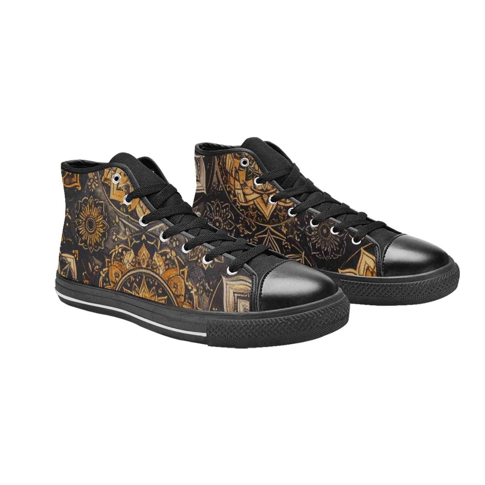 MEN'S Mandala High Top Canvas Neon Fantasy Custom Shoes