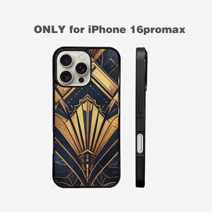 iPhone 16 Pro Max Case — Art Deco Illustration Pattern, Custom Art Phone Cover