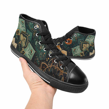 WOMEN'S Mandala High Top Canvas Wallpaper Art Custom Sneakers