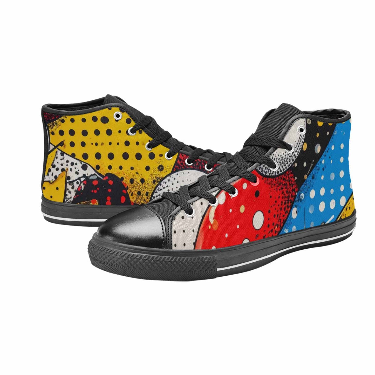 WOMEN'S Comic Book Halftone High Top Canvas Surreal Shoes