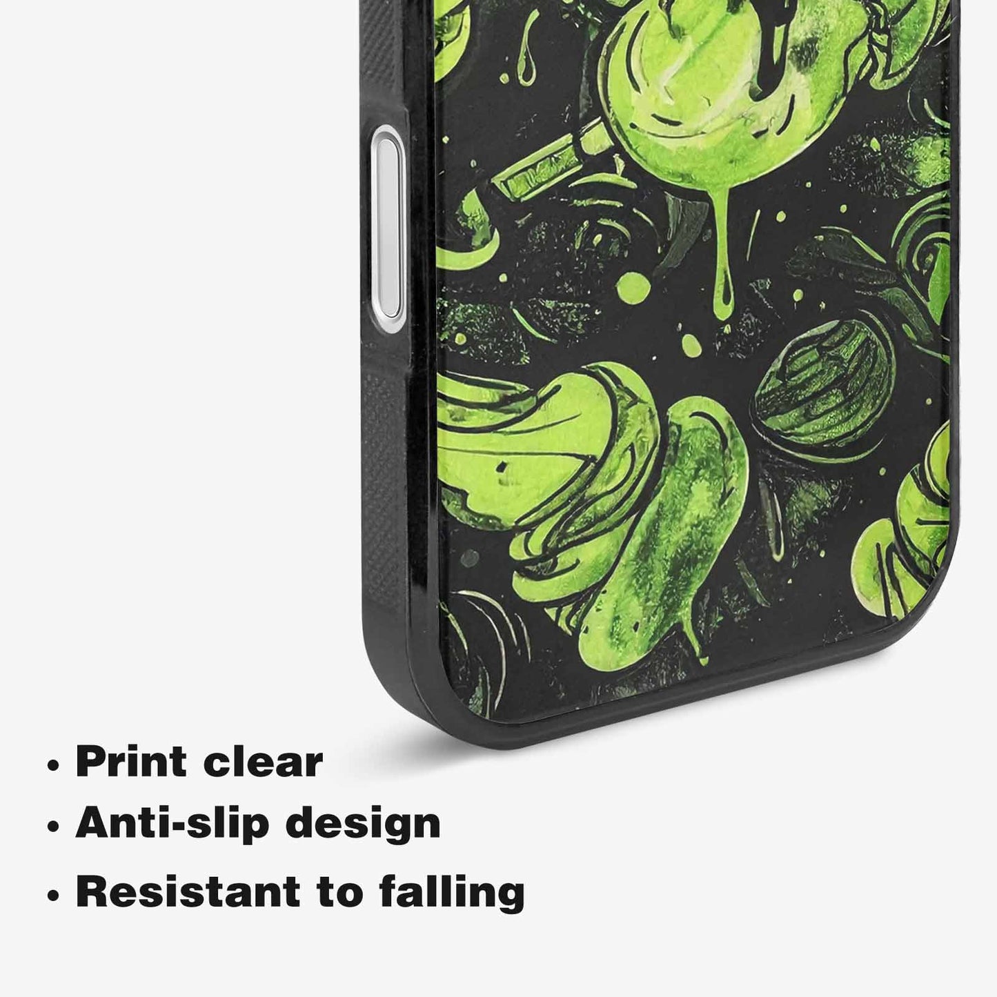 iPhone 16 Plus Case — Ice Cream Motif Black Green Ink, Custom Made Phone Cover