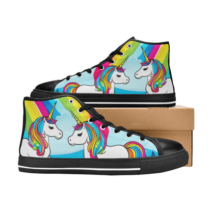 WOMEN'S Abstract Unicorns Art High Top Canvas Wallpaper Art Custom Sneakers