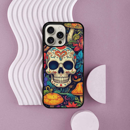 iPhone 16 Pro Max Case — Mushrooms And Skulls, Customized Protective Case