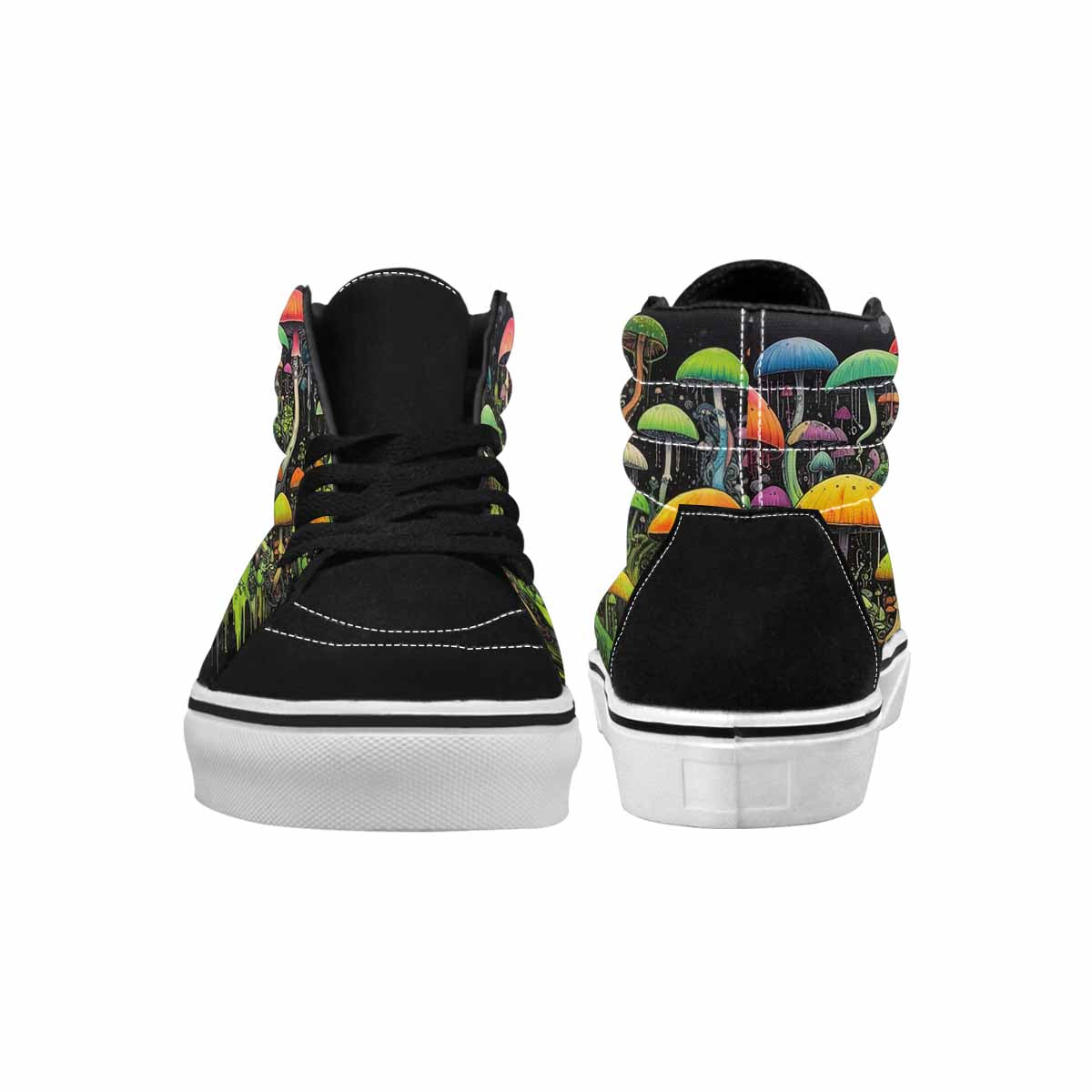 MEN'S Rainbow Drip Mushrooms High Top Canvas Neon Fantasy Shoes