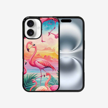iPhone 16 Case — Flamingo Tropical Flamingo Tropical Pattern Hundreds, Custom Printed Phone Case