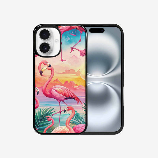 iPhone 16 Case — Flamingo Tropical Flamingo Tropical Pattern Hundreds, Custom Printed Phone Case
