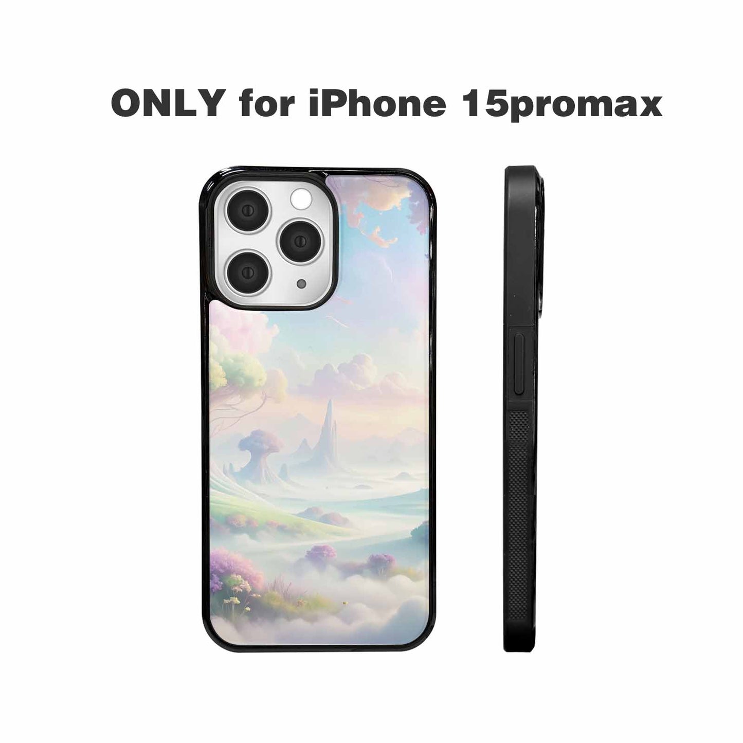 iPhone 15 Pro Max Case — Surrealist Dreamscape Illustration Pattern, Custom Printed Phone Case