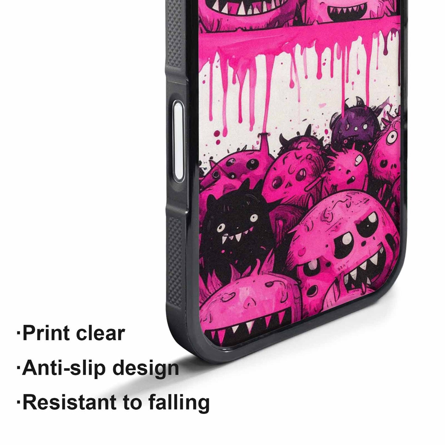 iPhone 17 Pro Max Case — Black &amp; Pink Ink Cartoon Cute, Custom Art Phone Cover