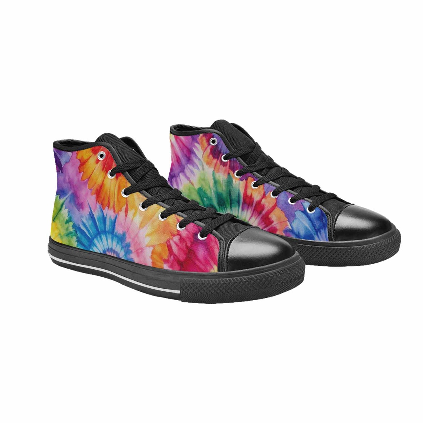 MEN'S Tie Dye Swirl High Top Canvas Dreamcore Custom Sneakers