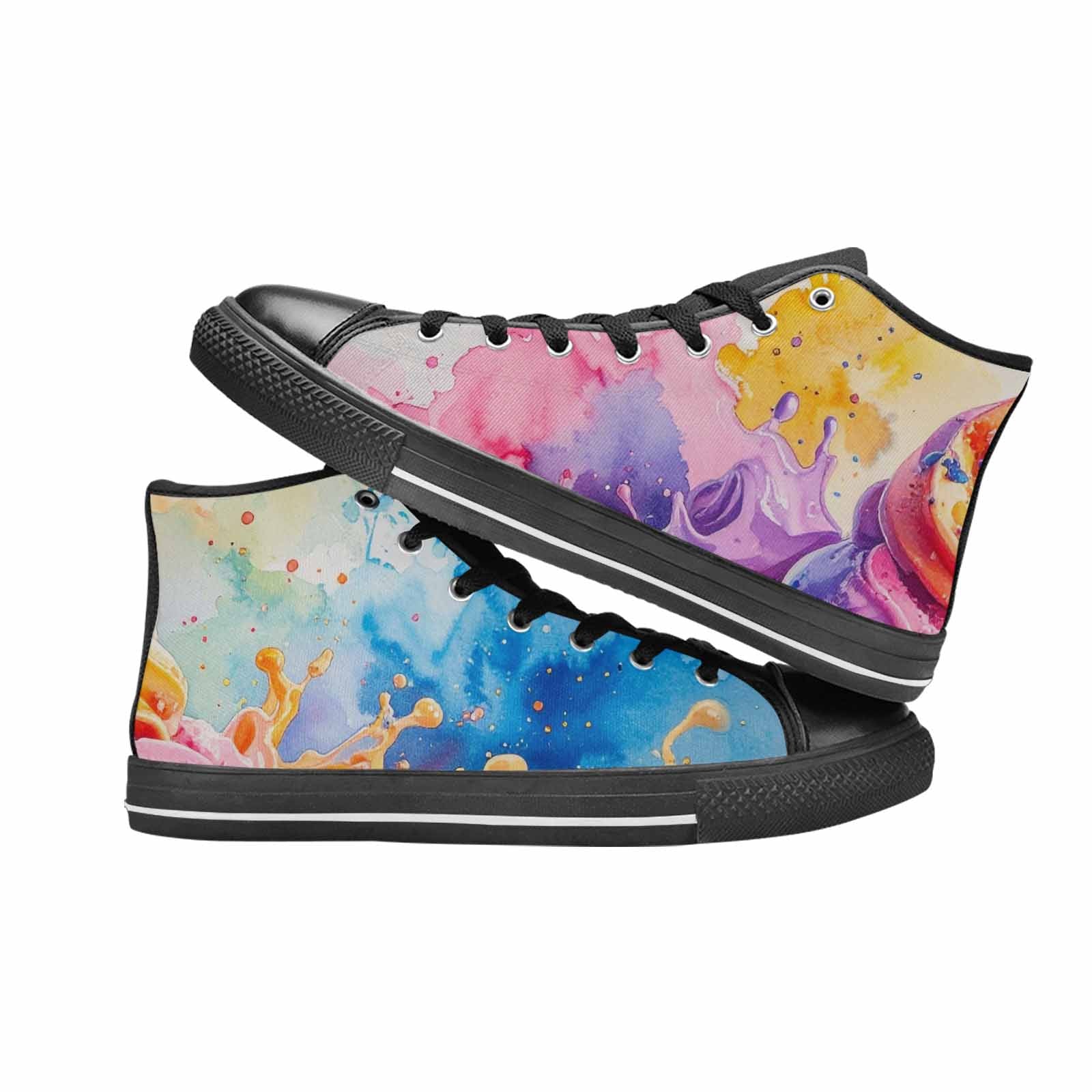 MEN'S Melting Icecream Collage High Top Canvas Cottagecore Custom Sneakers