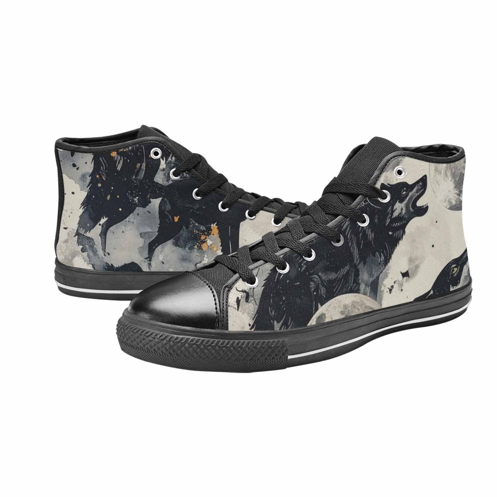 MEN'S Wolf Silhouette Moon High Top Canvas Vivid Shoes