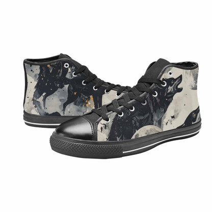 MEN'S Wolf Silhouette Moon High Top Canvas Vivid Shoes