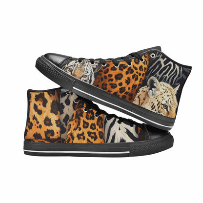 MEN'S Animal Print High Top Canvas Neon Fantasy Custom Sneakers