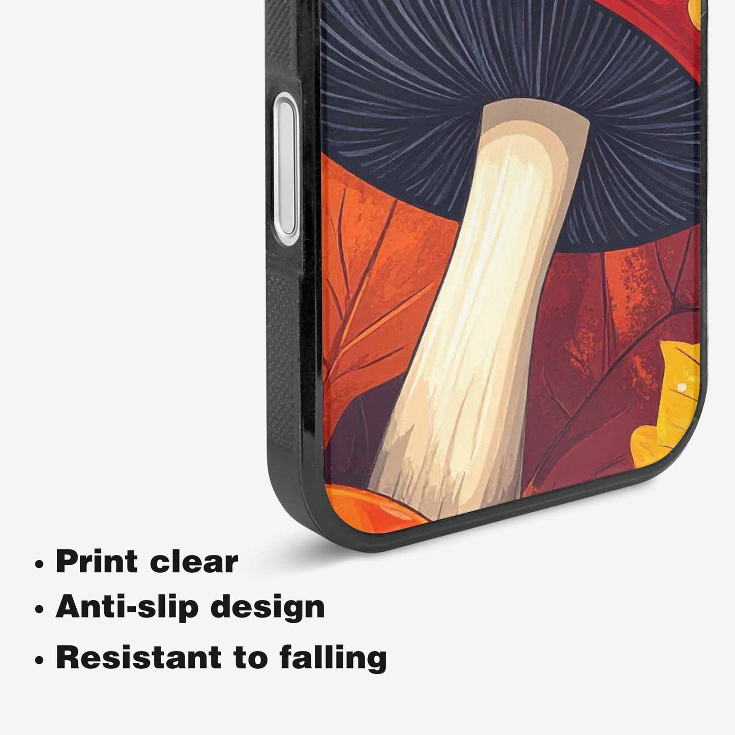 iPhone 16 Plus Case — Bold Autumn Mushroom Bold Autumn Mushroom, Custom Printed Phone Case