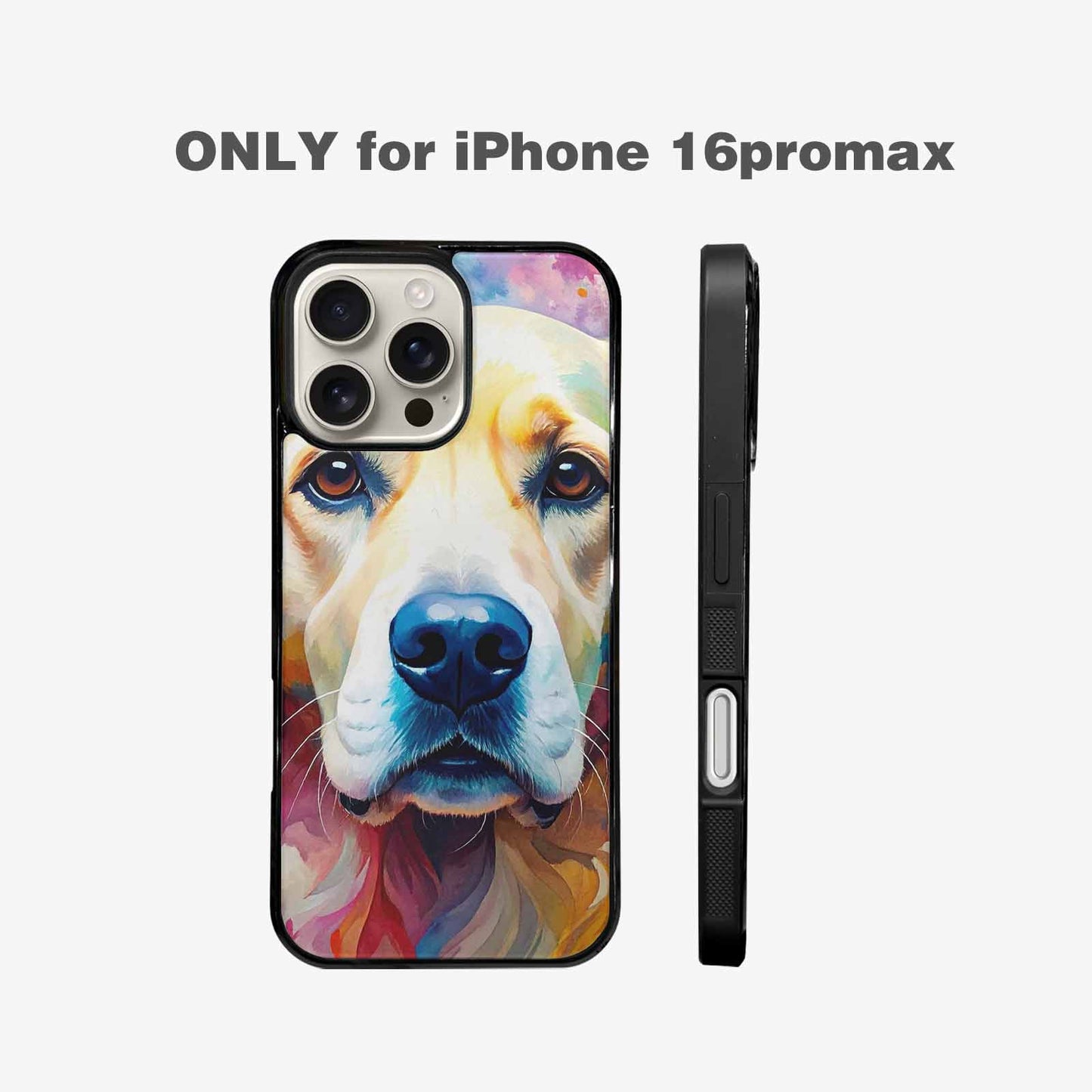 iPhone 16 Pro Max Case — Golden Retriever Watercolor Art Pattern Personalized, Custom Print Case Cover