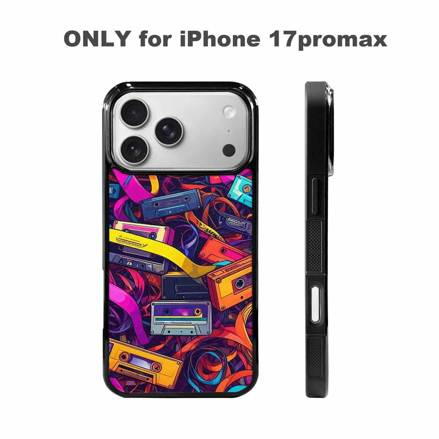 iPhone 17 Pro Max Case — Retro Cassette Tape Pattern Retro Vintage, Custom Phone Case