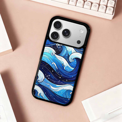 iPhone 17 Pro Case — Glossy Winter Wave Seamless Cartoon Cute, Custom Made Phone Cover