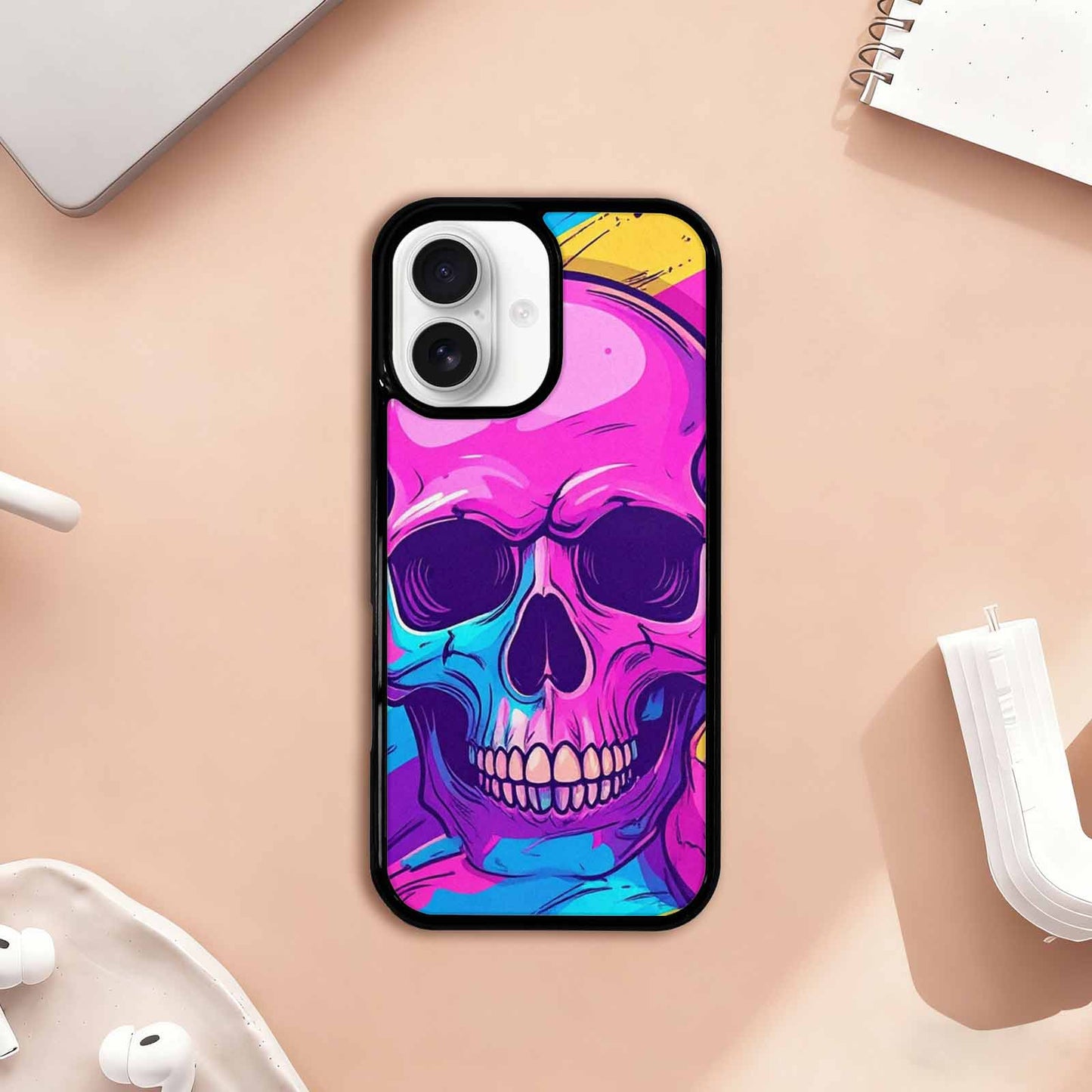 iPhone 17 Case — Pride Flag Skulls Seamless Gothic Skulls, Custom Phone Case