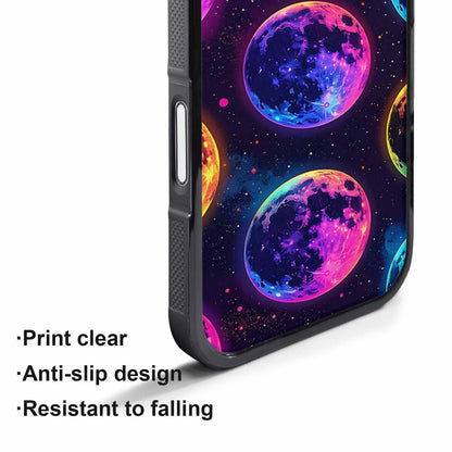 iPhone 17 Pro Case — Neon Winter Moon Seamless Cartoon Cute, Customized Protective Case